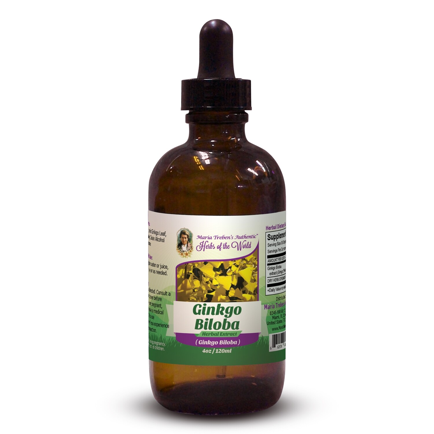 Ginkgo Leaf (Ginkgo Biloba) 4oz/118ml Herbal Extract / Tincture - Maria Treben's Authentic™ Herbs of the World Ginkgo Leaf (Ginkgo Biloba) 4oz/118ml Herbal Extract / Tincture - Maria Treben's Authentic™ Herbs of the World