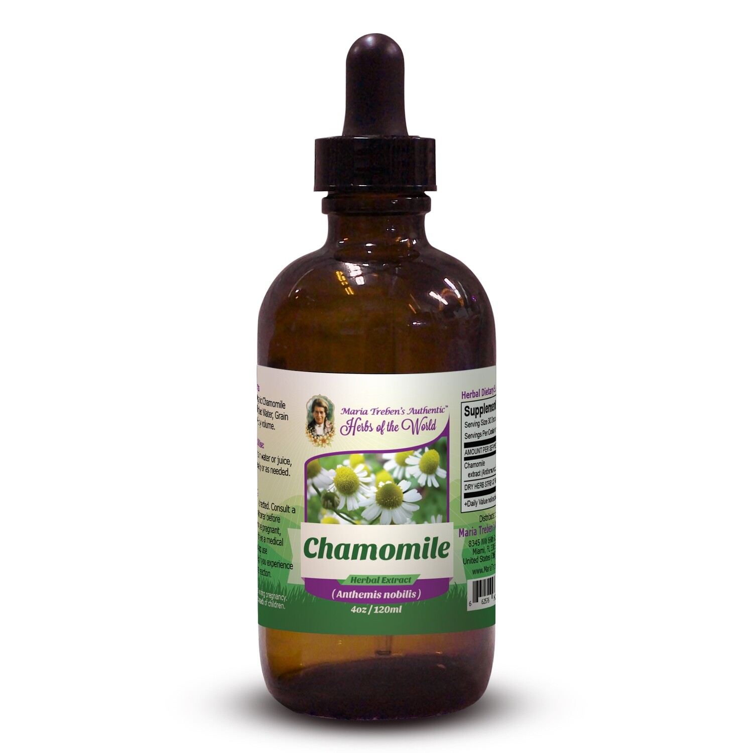 Chamomile Flower (Anthemis nobilis) 4oz/118ml Herbal Extract / Tincture - Maria Treben's Authentic™ Herbs of the World