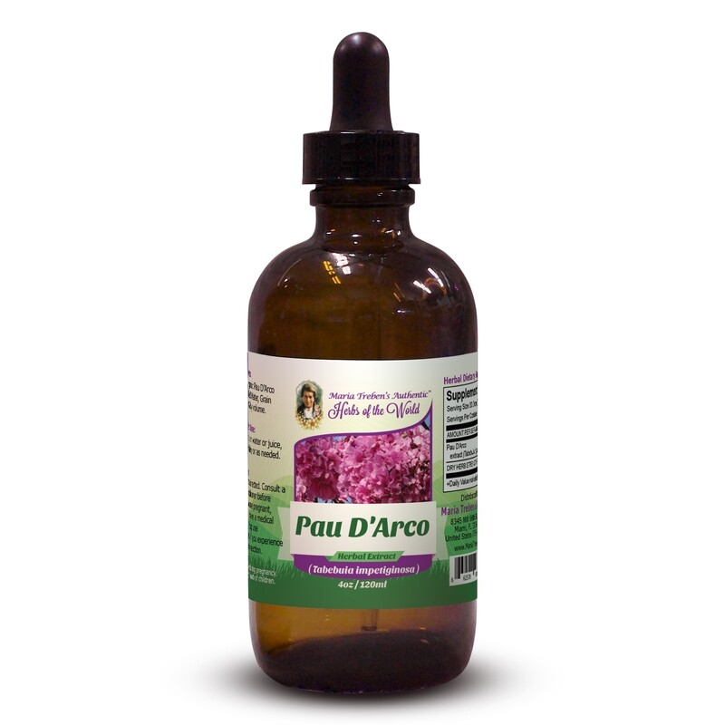 Pau D'Arco (Tabebuia impetiginosa) 4oz/118ml Herbal Extract / Tincture - Maria Treben's Authentic™ Herbs of the World