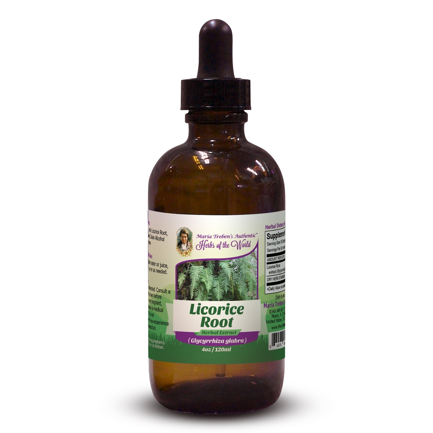 Licorice Root (Glycyrrhiza glabra) 4oz/118ml Herbal Extract / Tincture - Maria Treben's Authentic™ Herbs of the World