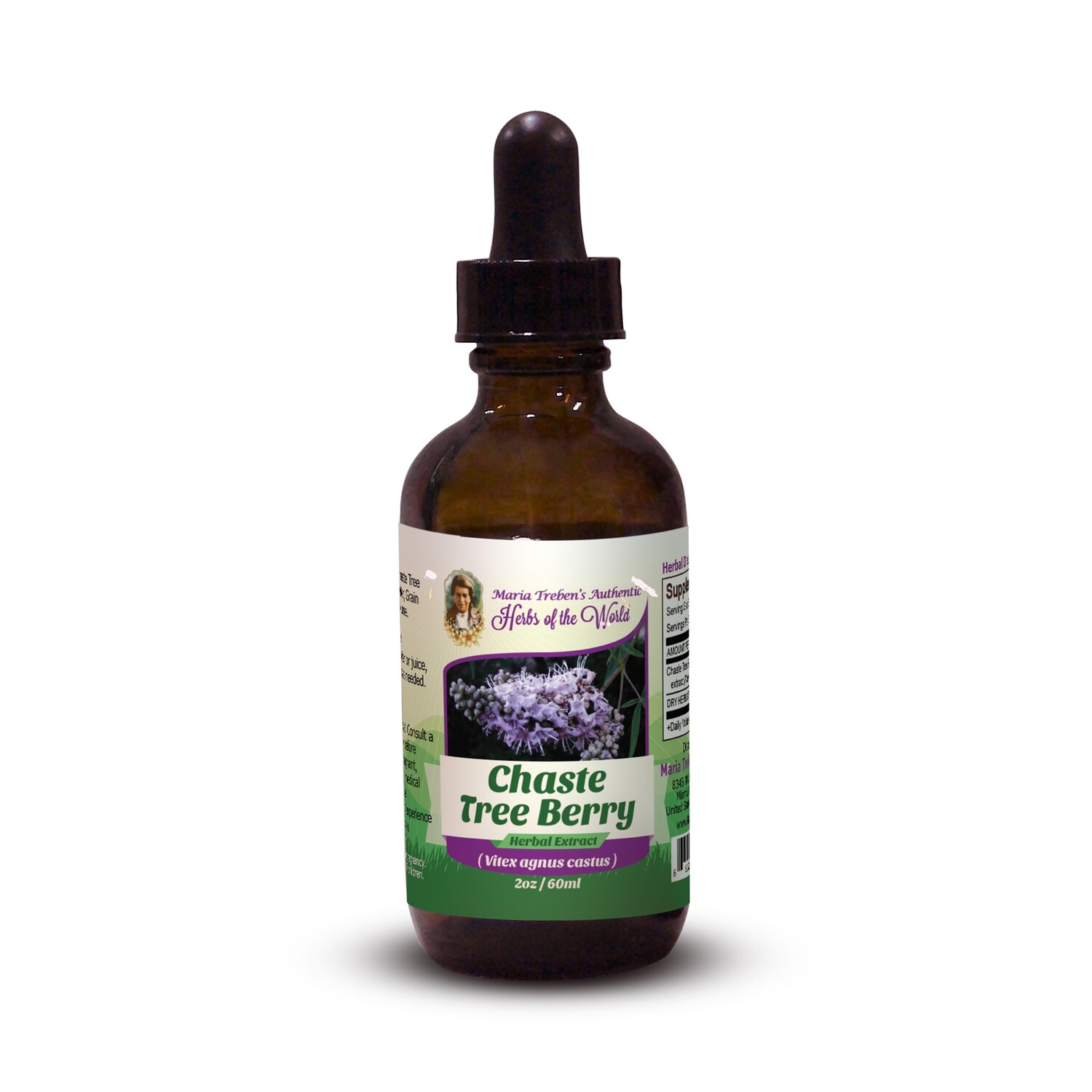 Chaste Tree Berry (Vitex agnus castus) 2oz/59ml Herbal Extract / Tincture - Maria Treben's Authentic™ Herbs of the World Chaste Tree Berry (Vitex agnus castus) 2oz/59ml Herbal Extract / Tincture - Maria Treben's Authentic™ Herbs of the World