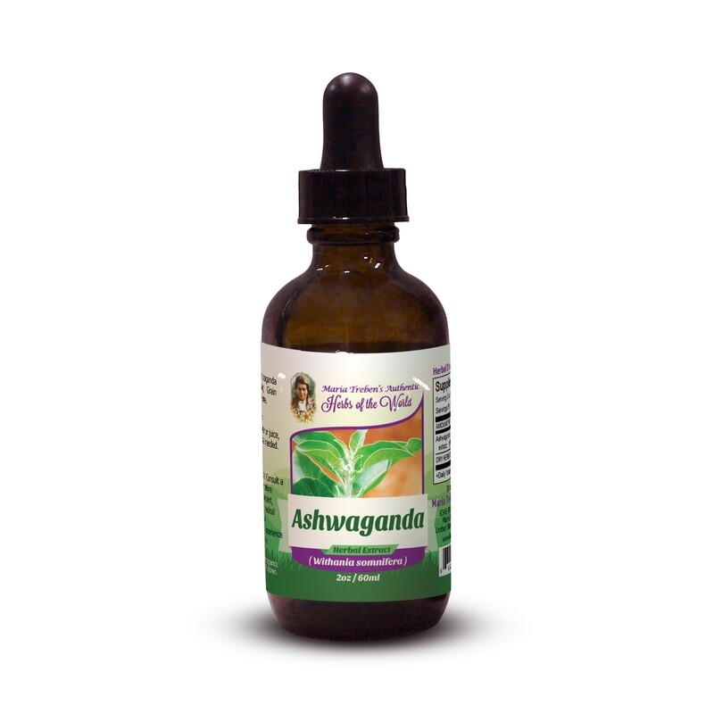 Ashwaganda Root (Withania somnifera) 2oz/59ml Herbal Extract / Tincture - Maria Treben's Authentic™ Herbs of the World