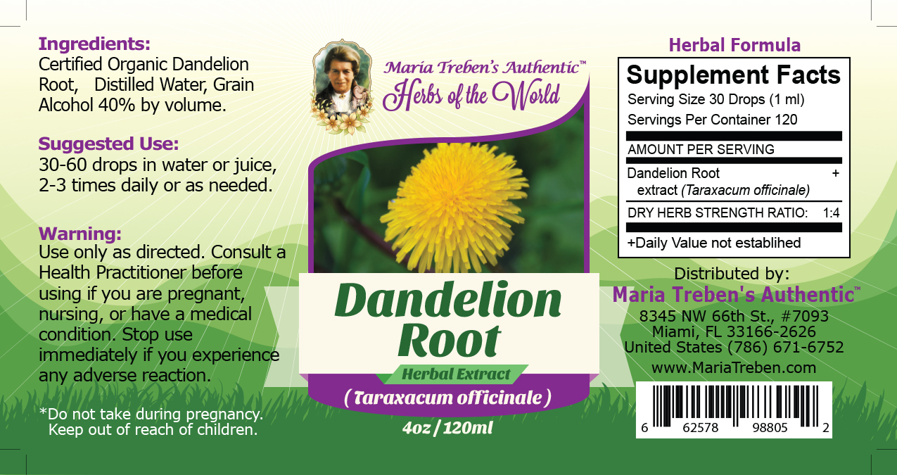 Dandelion Root (Taraxacum officinale) 4oz/118ml Herbal Extract / Tincture - Maria Treben&#039;s Authentic™ Herbs of the World