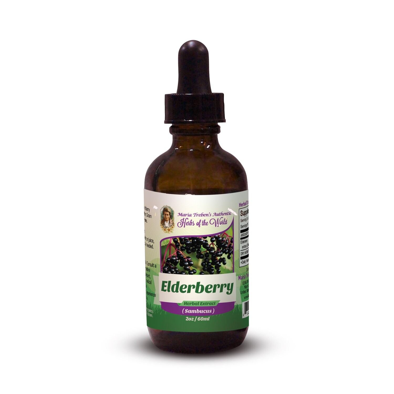 Elderberry (Sambucus nigra) 2oz/59ml Herbal Extract / Tincture - Maria Treben's Authentic™ Herbs of the World