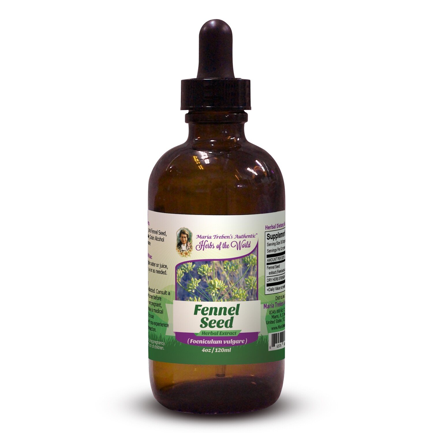 Fennel Seed (Foeniculum vulgare) 4oz/118ml Herbal Extract / Tincture - Maria Treben's Authentic™ Herbs of the World Fennel Seed (Foeniculum vulgare) 4oz/118ml Herbal Extract / Tincture - Maria Treben's Authentic™ Herbs of the World