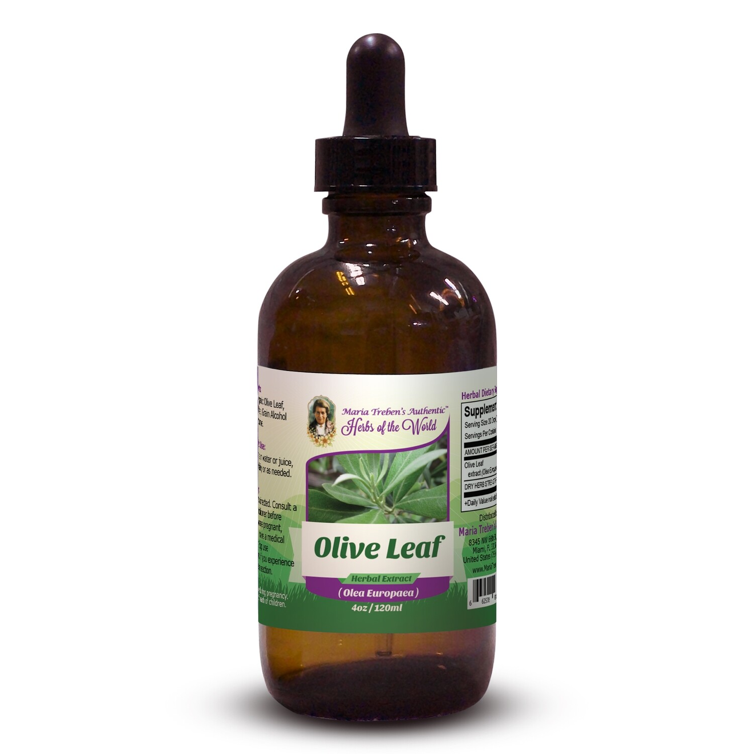 Olive Leaf (Olea Europaea) 4oz/118ml Herbal Extract / Tincture - Maria Treben's Authentic™ Herbs of the World Olive Leaf (Olea Europaea) 4oz/118ml Herbal Extract / Tincture - Maria Treben's Authentic™ Herbs of the World