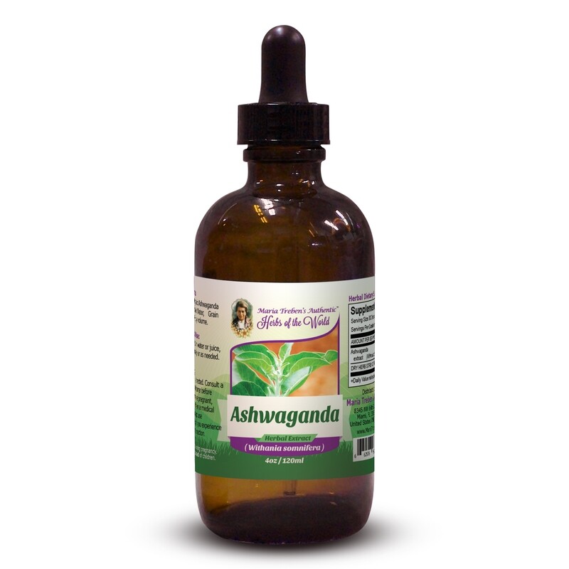 Ashwaganda Root (Withania somnifera) 4oz/118ml Herbal Extract / Tincture - Maria Treben's Authentic™ Herbs of the World