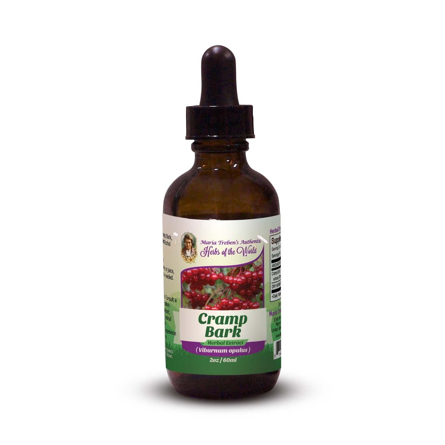 Cramp Bark(Viburnum opulus) 2oz/59ml Herbal Extract / Tincture - Maria Treben's Authentic™ Herbs of the World Cramp Bark(Viburnum opulus) 2oz/59ml Herbal Extract / Tincture - Maria Treben's Authentic™ Herbs of the World