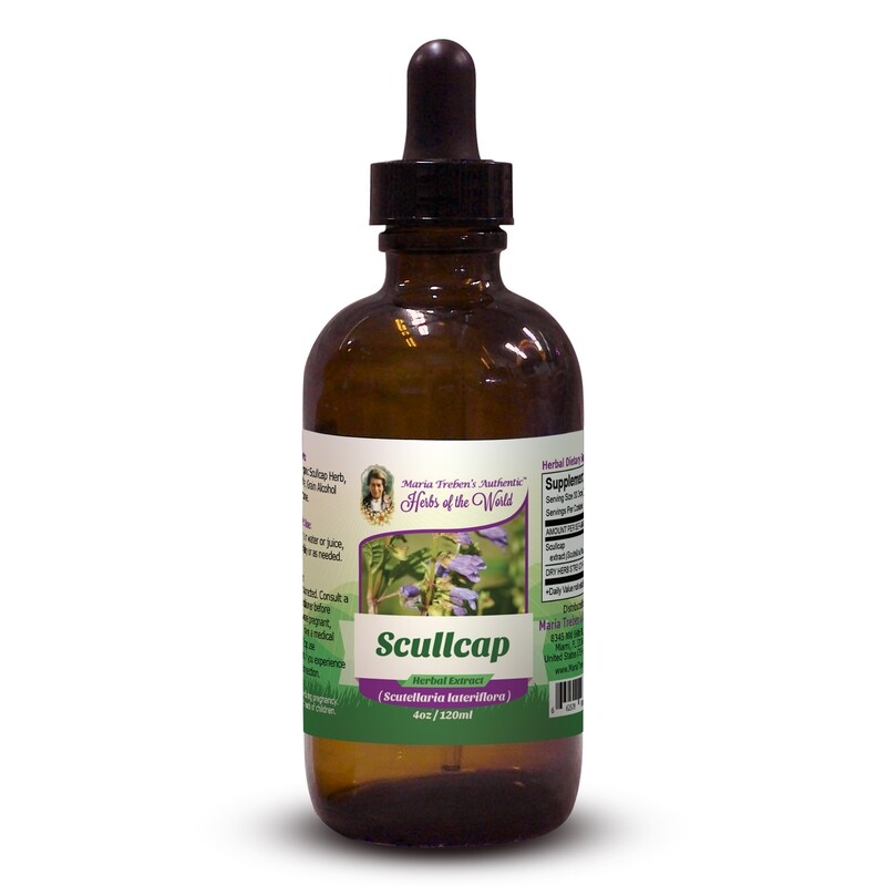 Scullcap (Scutellaria Lateriflora) 4oz/118ml Herbal Extract / Tincture - Maria Treben's Authentic™ Herbs of the World