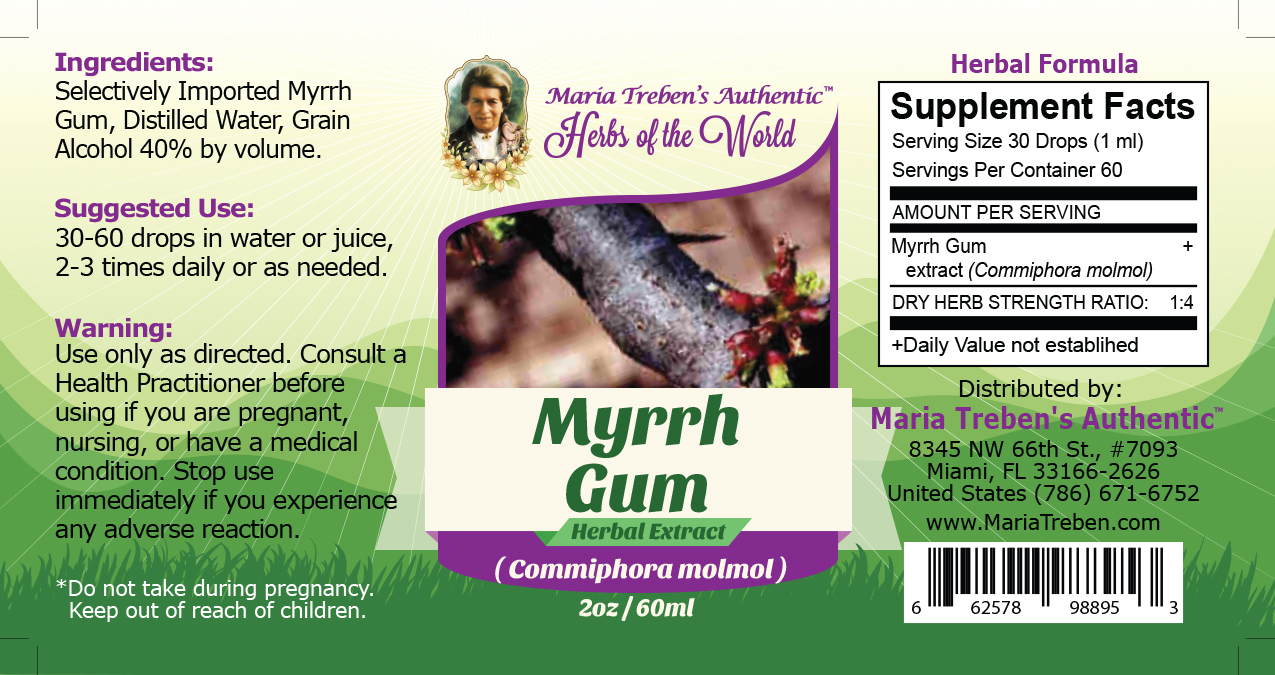 Myrrh Gum (Commiphora Myrrha) 2oz/59ml Herbal Extract / Tincture - Maria Treben&#039;s Authentic™ Herbs of the World