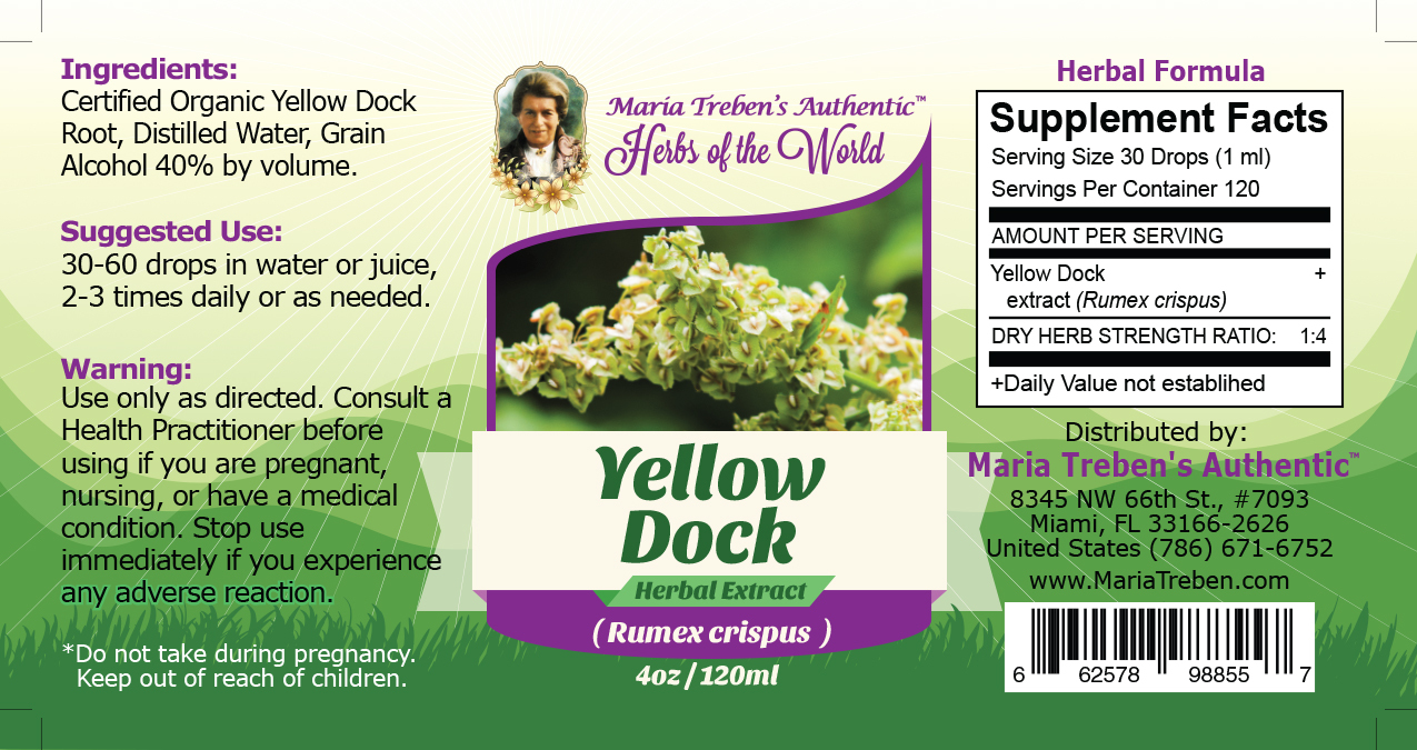 Yellow Dock (Rumex crispus) 4oz/118ml Herbal Extract / Tincture - Maria Treben&#039;s Authentic™ Herbs of the World