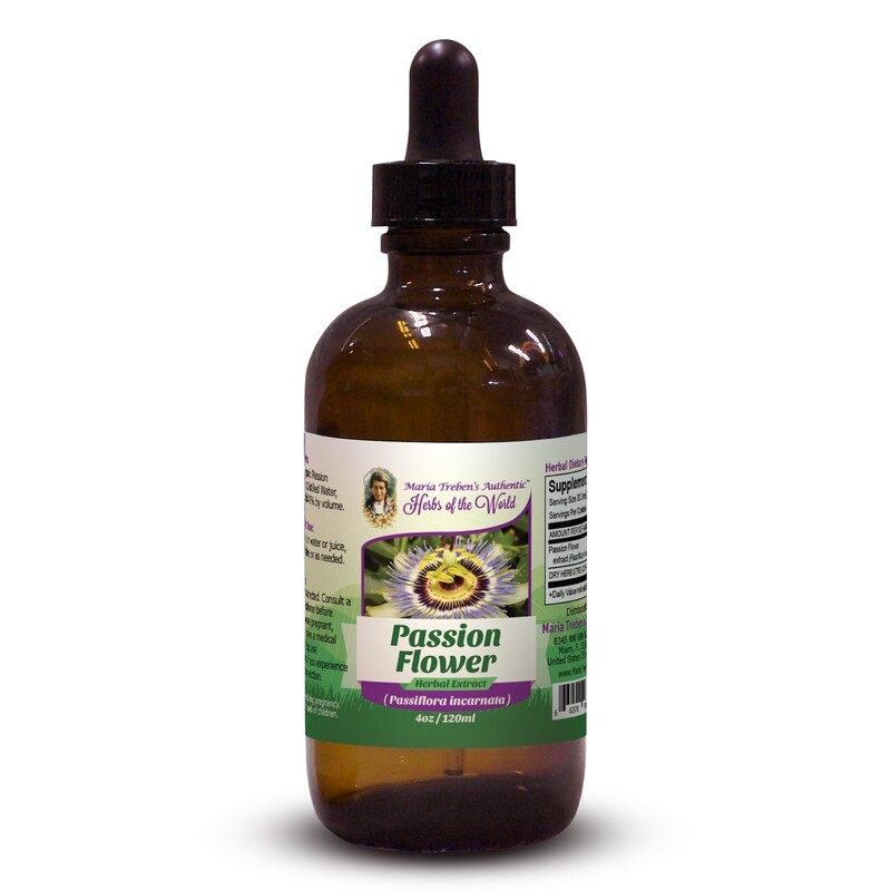 Passion Flower (Passiflora incarnata) 4oz/118ml Herbal Extract / Tincture - Maria Treben's Authentic™ Herbs of the World