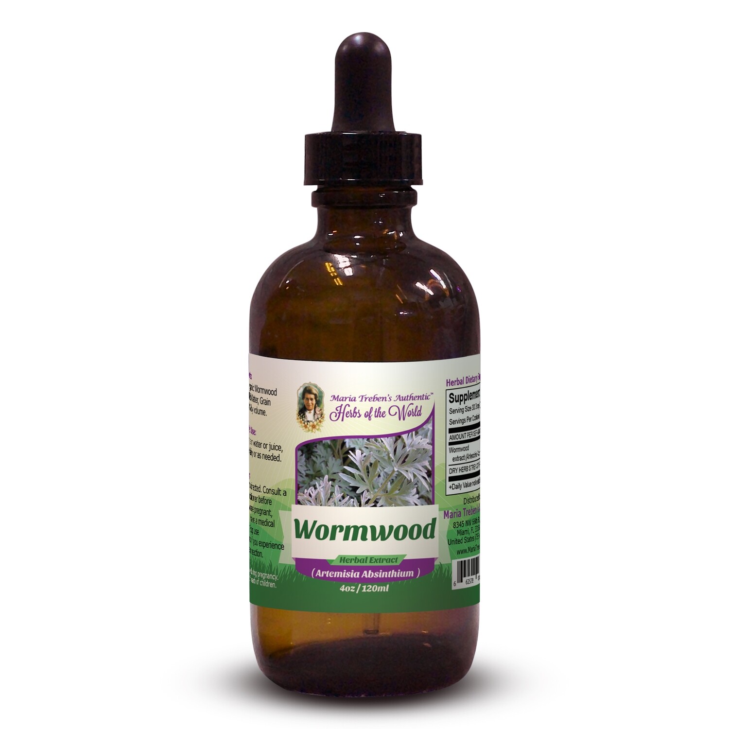 Wormwood Leaf (Artemisia Absinthium) 4oz/118ml Herbal Extract / Tincture - Maria Treben's Authentic™ Herbs of the World