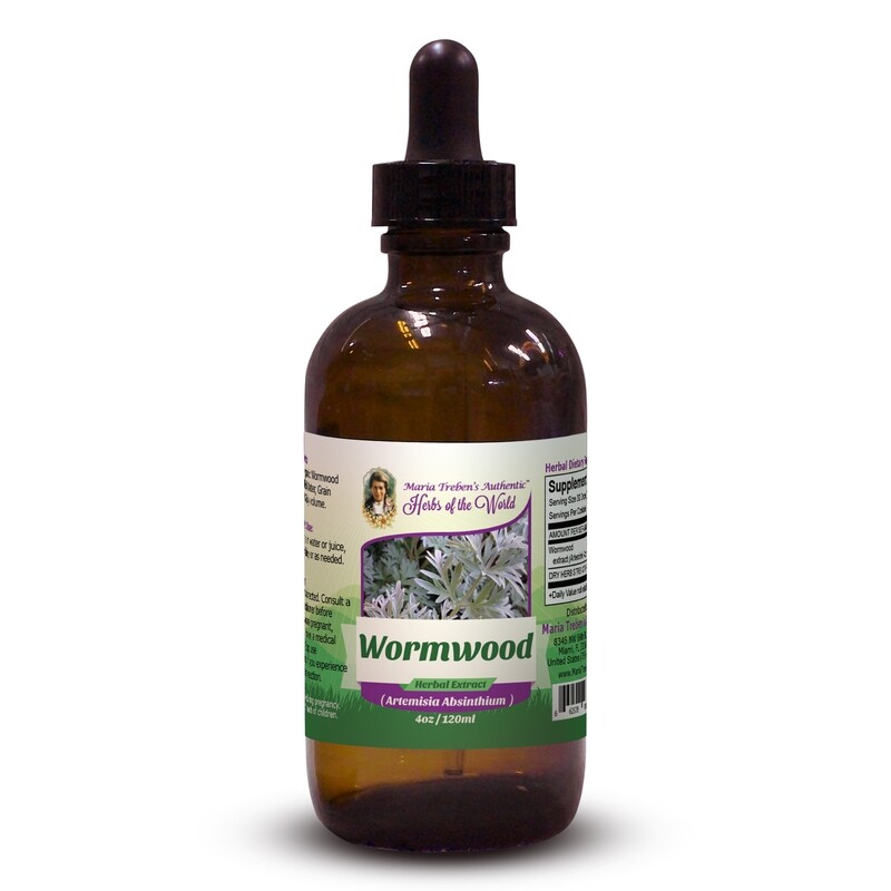 Wormwood Leaf (Artemisia Absinthium) 4oz/118ml Herbal Extract / Tincture - Maria Treben's Authentic™ Herbs of the World