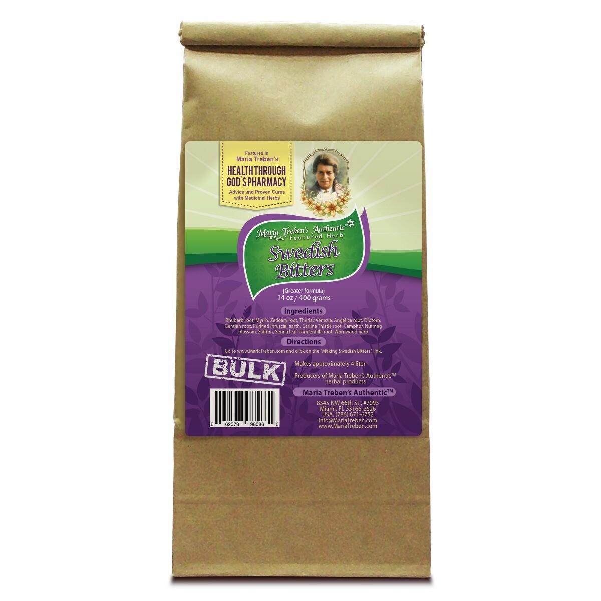 Swedish Bitters Dry Tea [Greater] (14oz/400g) BULK - Maria Treben's Authentic™ Featured Herbs
