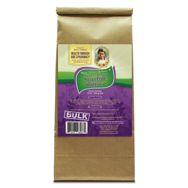 Swedish Bitters Dry Tea [Greater] (14oz/400g) BULK - Maria Treben's Authentic™ Featured Herbs