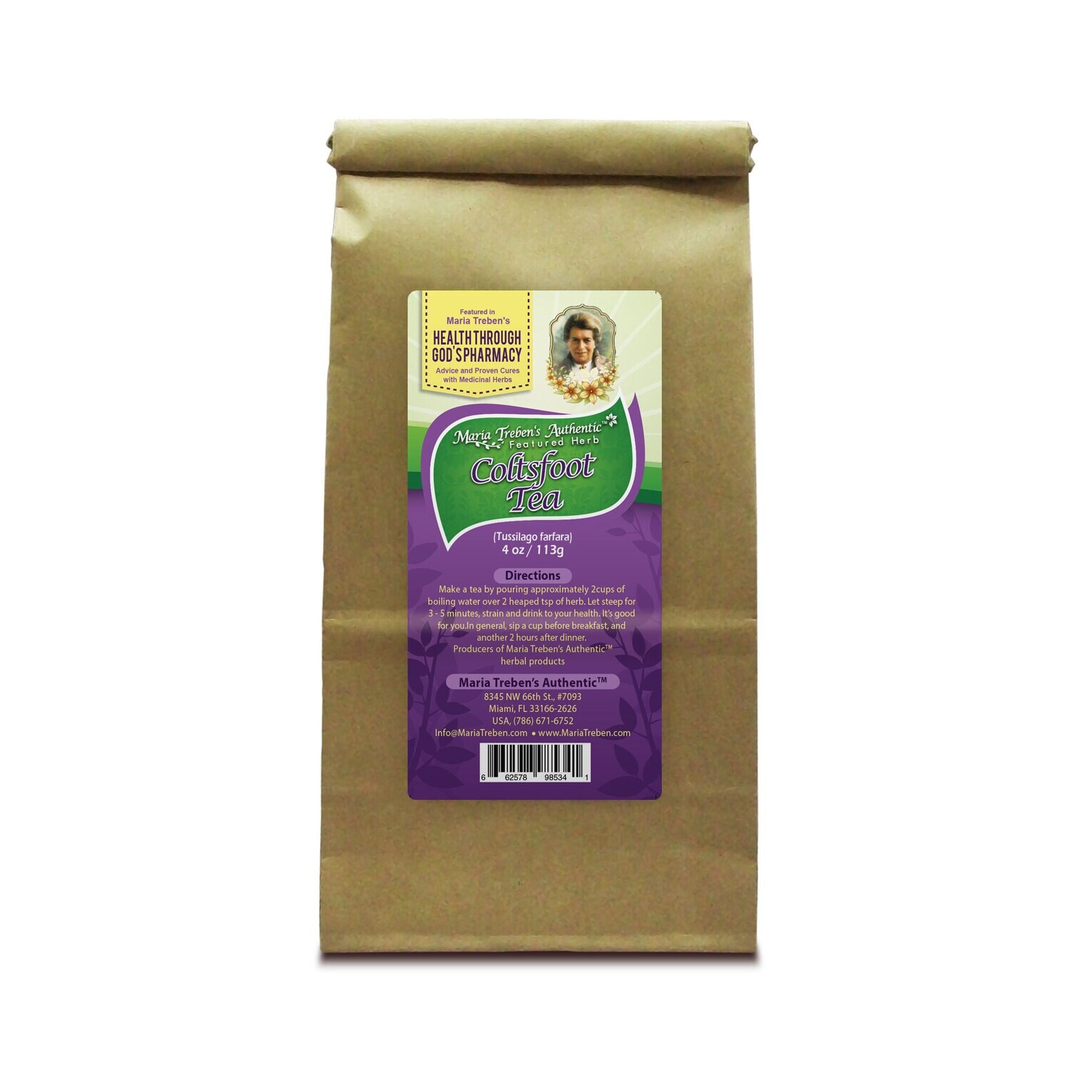 Coltsfoot (Tussilago farfara) 4oz/113g Herbal Tea - Maria Treben's Authentic™ Featured Herb