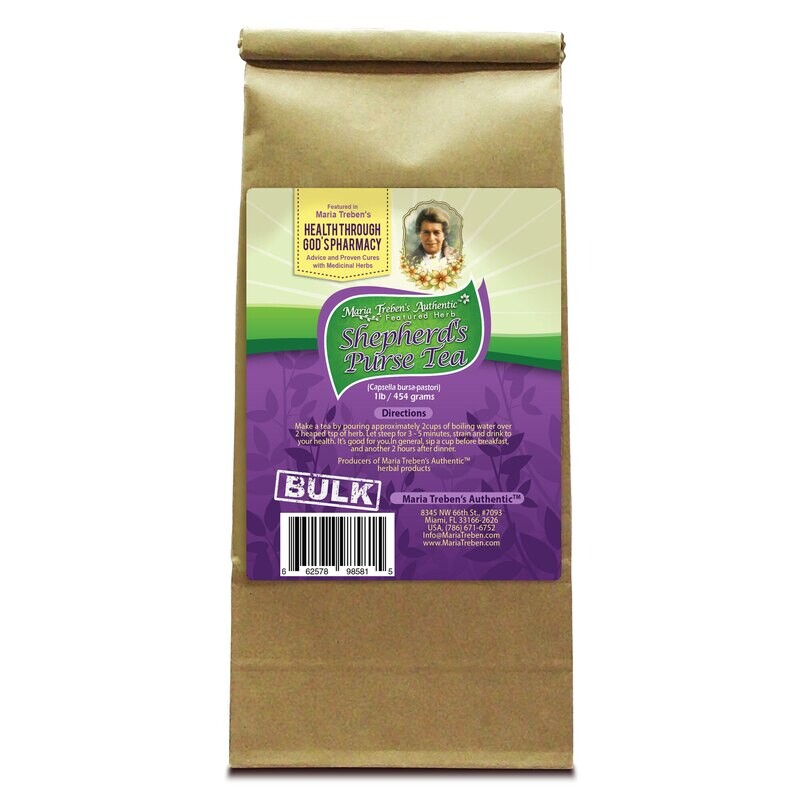 Shepherd's Purse (Capsella bursa-pastoris) 1lb/454g BULK Herbal Tea - Maria Treben's Authentic™ Featured Herb
