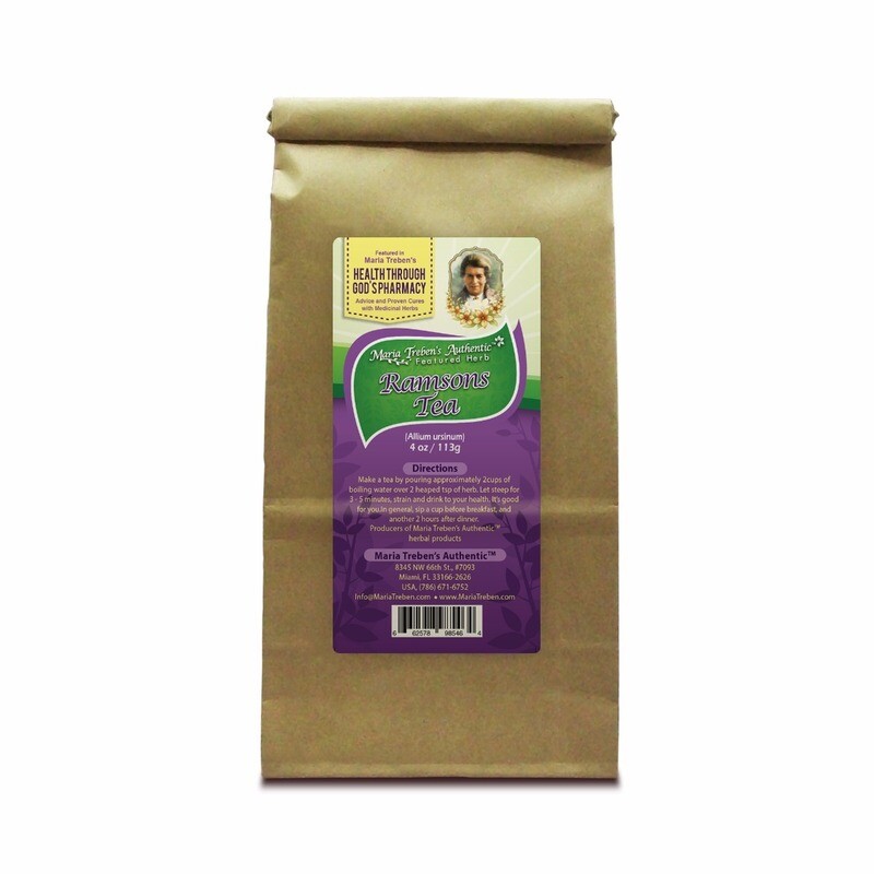 Ramsons (Allium ursinum) 4oz/113g Herbal Tea - Maria Treben's Authentic™ Featured Herb