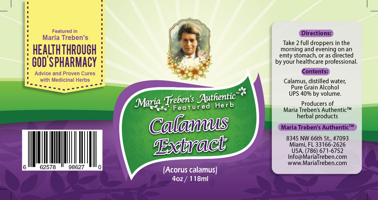Calamus (Acorus calamus) 4oz/118ml Herbal Extract / Tincture - Maria Treben's Authentic™ Featured Herb