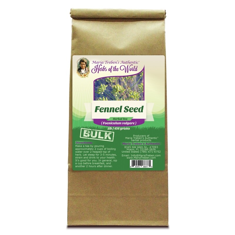 Fennel Seed (Foeniculum vulgare) 1lb/454g BULK Herbal Tea - Maria Treben's Authentic™ Herbs of the World