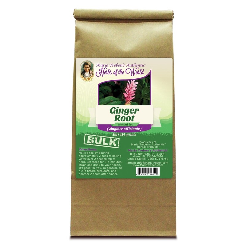 Ginger Root (Zingiber officinale) 1lb/454g BULK Herbal Tea - Maria Treben's Authentic™ Herbs of the World