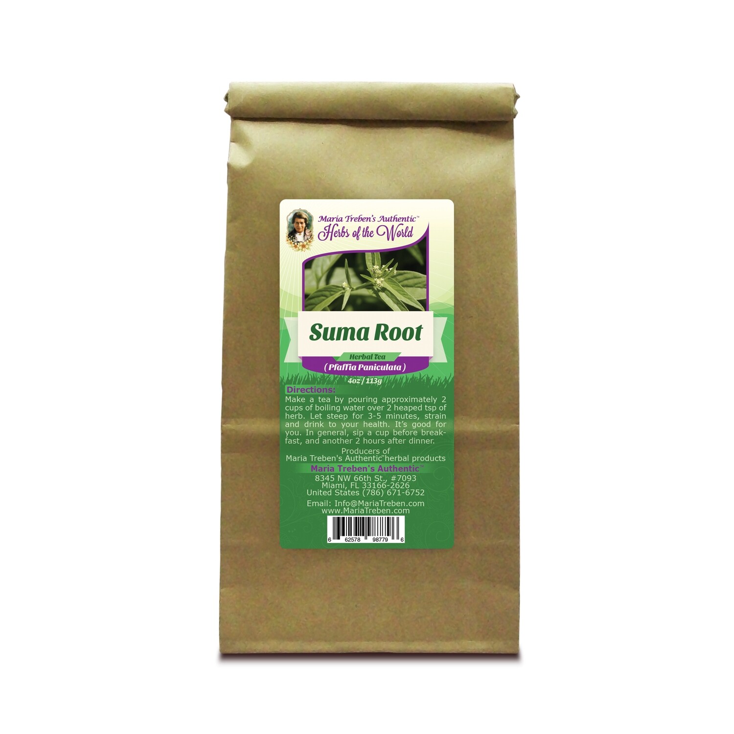 Suma Root (Pfaffia Paniculata) 4oz/113g Herbal Tea - Maria Treben's Authentic™ Herbs of the World Suma Root (Pfaffia Paniculata) 4oz/113g Herbal Tea - Maria Treben's Authentic™ Herbs of the World