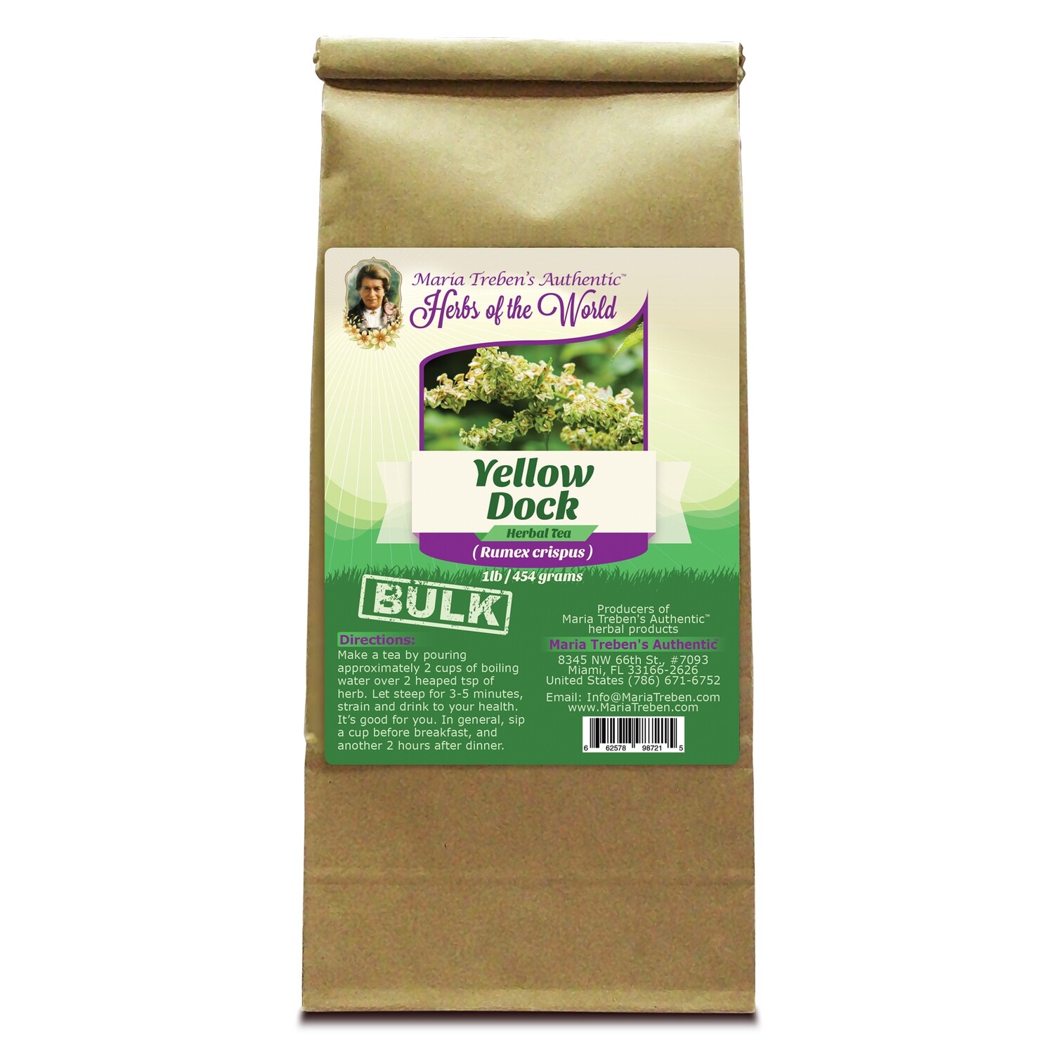 Yellow Dock (Rumex crispus) 1lb/454g BULK Herbal Tea - Maria Treben's Authentic™ Herbs of the World