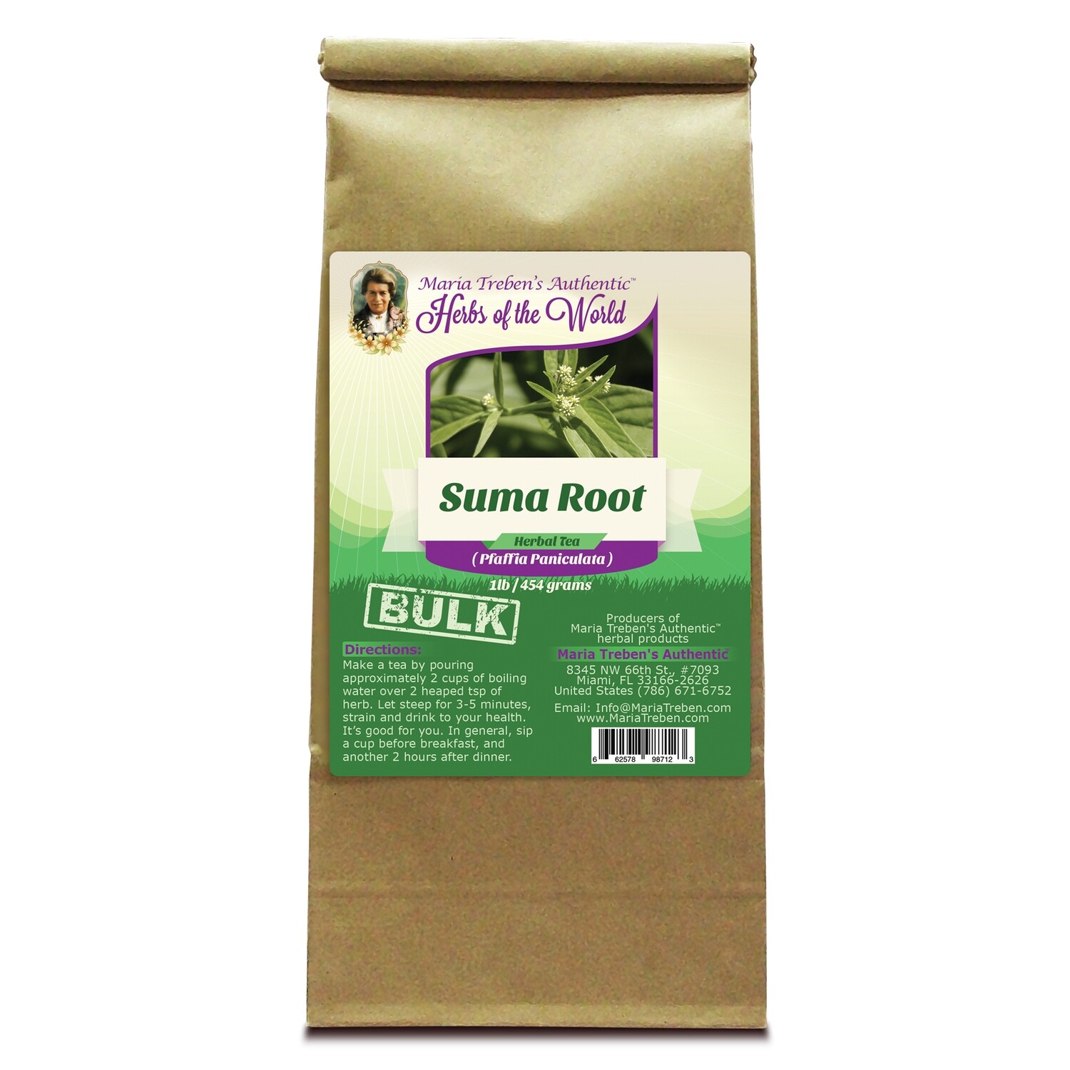 Suma Root (Pfaffia Paniculata) 1lb/454g BULK Herbal Tea - Maria Treben's Authentic™ Herbs of the World