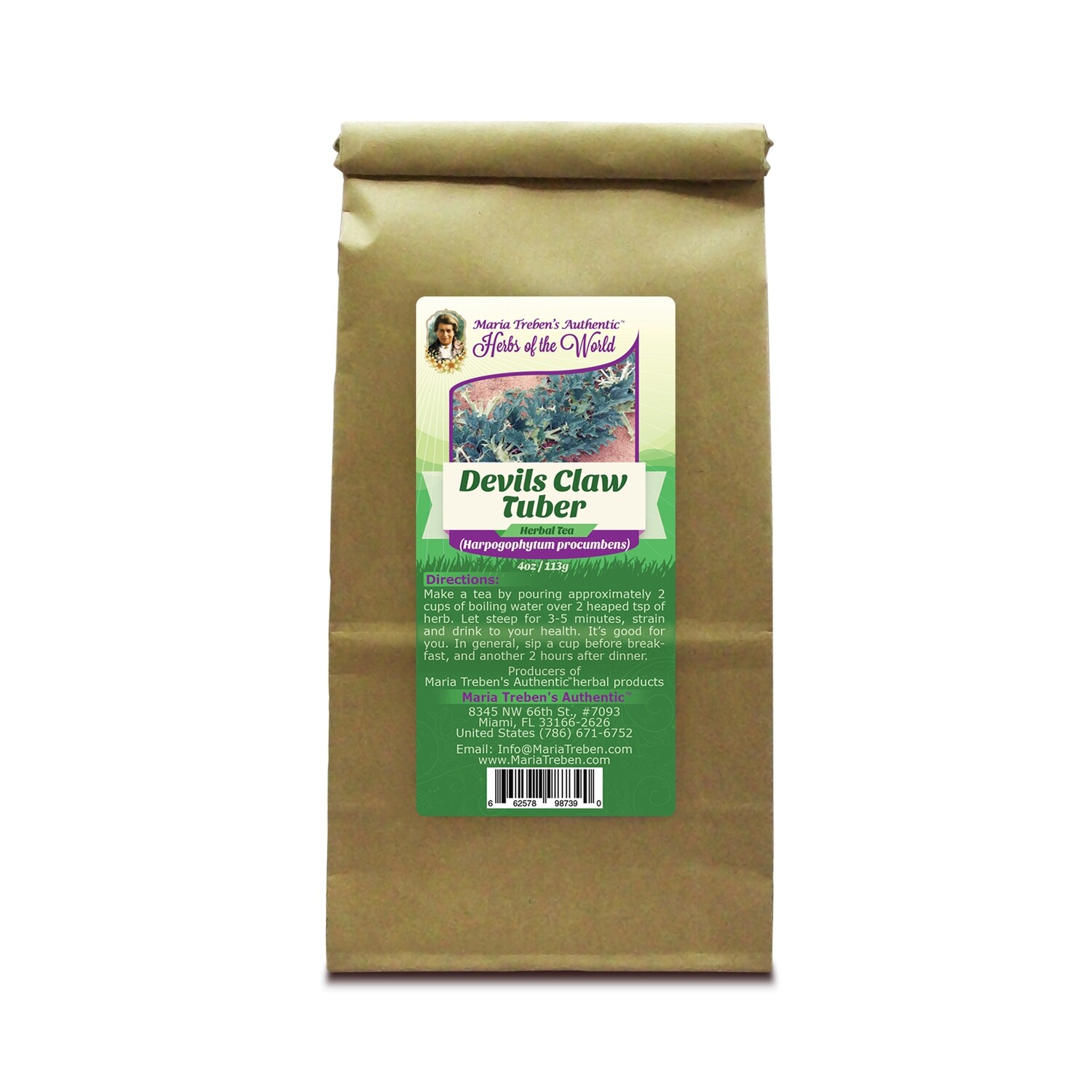 Devil's Claw Tuber (Harpagophytum procumbens) 4oz/113g Herbal Tea - Maria Treben's Authentic™ Herbs of the World