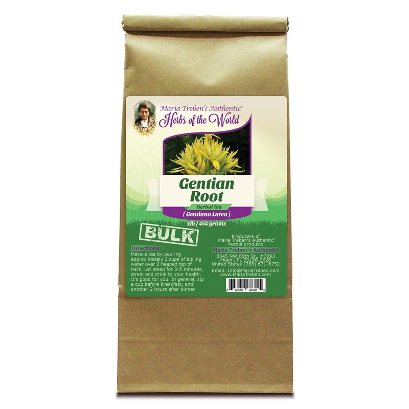 Gentian Root (Gentiana Lutea) 1lb/454g BULK Herbal Tea - Maria Treben's Authentic™ Herbs of the World