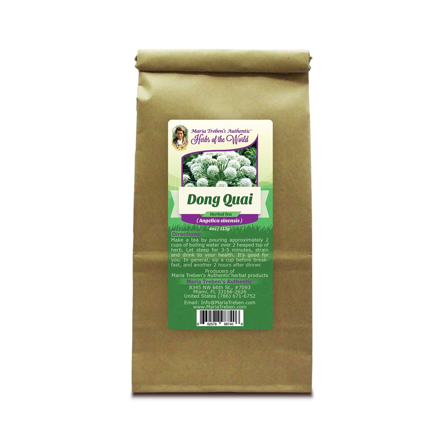 Dong Quai Root (Angelica sinensis) 4oz/113g Herbal Tea - Maria Treben's Authentic™ Herbs of the World Dong Quai Root (Angelica sinensis) 4oz/113g Herbal Tea - Maria Treben's Authentic™ Herbs of the World