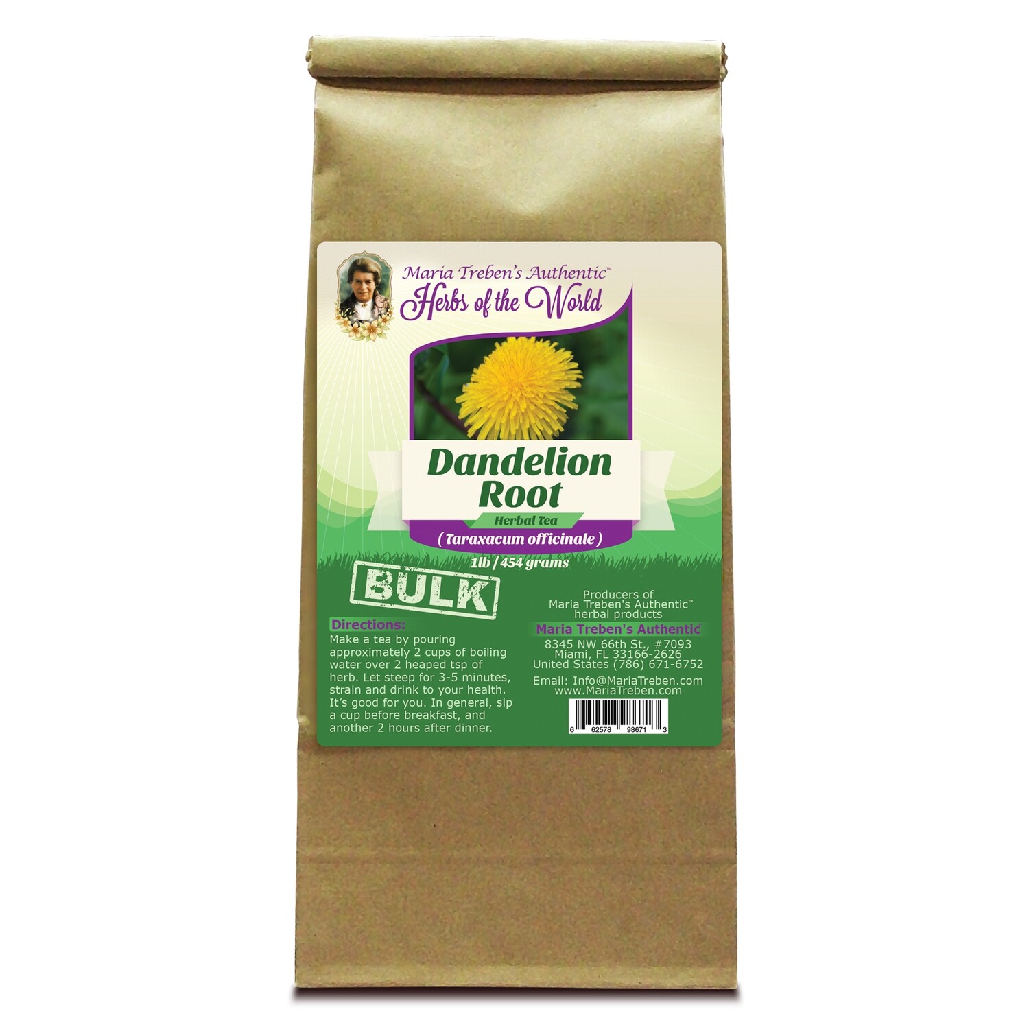 Dandelion Root (Taraxacum officinale) 1lb/454g BULK Herbal Tea - Maria Treben's Authentic™ Herbs of the World Dandelion Root (Taraxacum officinale) 1lb/454g BULK Herbal Tea - Maria Treben's Authentic™ Herbs of the World