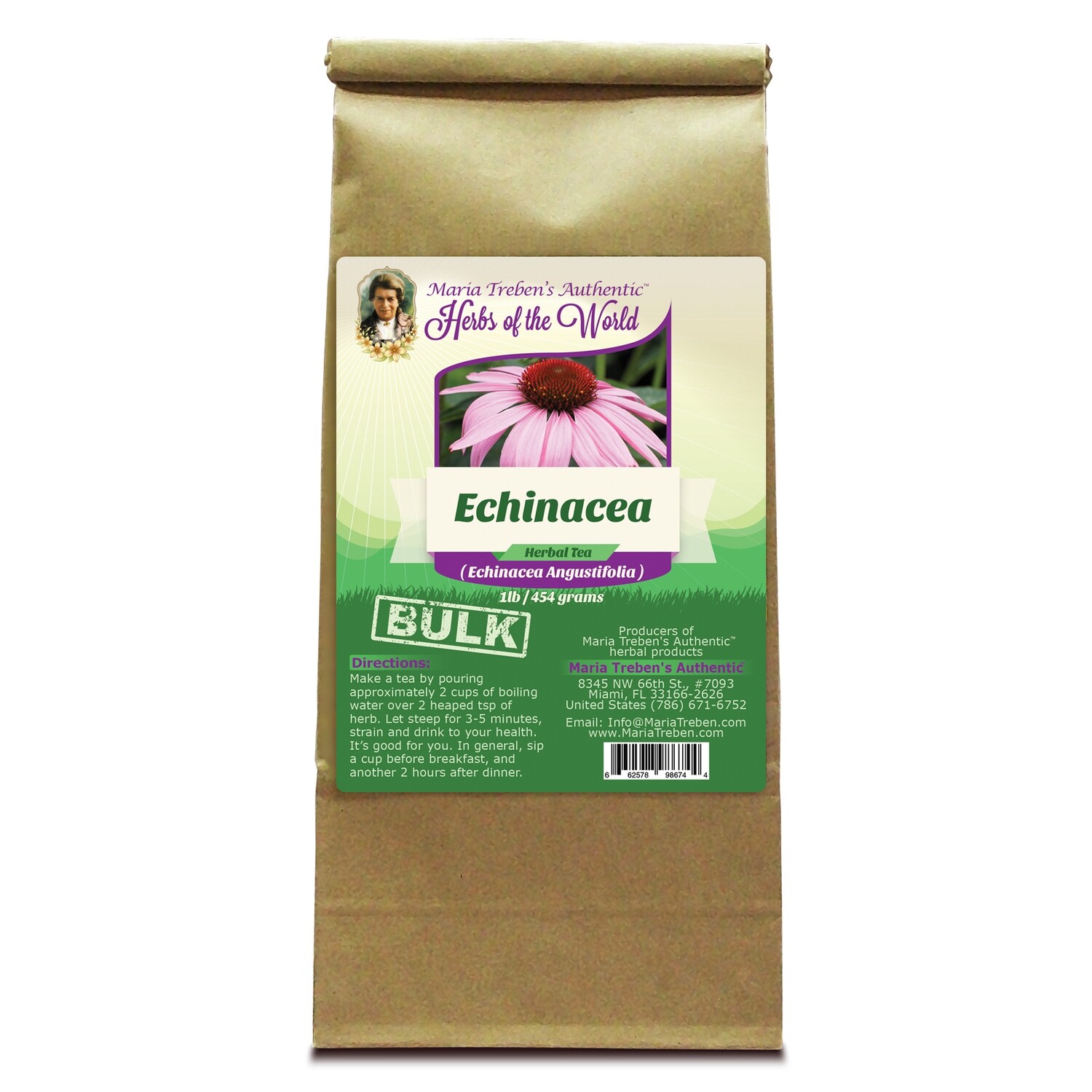 Echinacea (Echinacea Angustifolia L.) 1lb/454g BULK Herbal Tea - Maria Treben's Authentic™ Herbs of the World Echinacea (Echinacea Angustifolia L.) 1lb/454g BULK Herbal Tea - Maria Treben's Authentic™ Herbs of the World