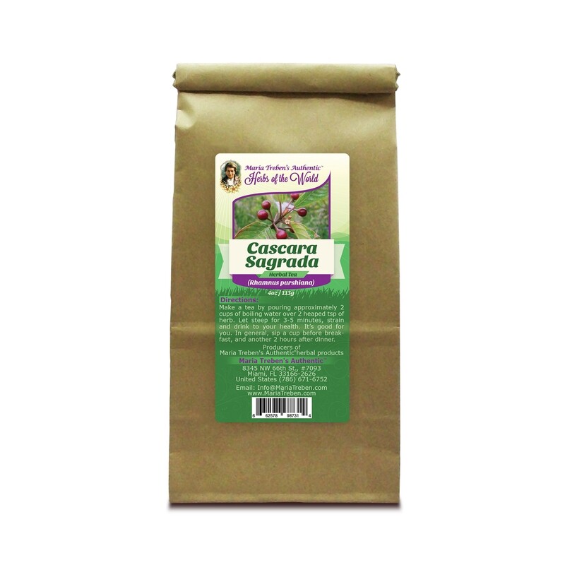 Cascara Sagrada Bark (Rhamnus purshiana) 4oz/113g Herbal Tea - Maria Treben's Authentic™ Herbs of the World