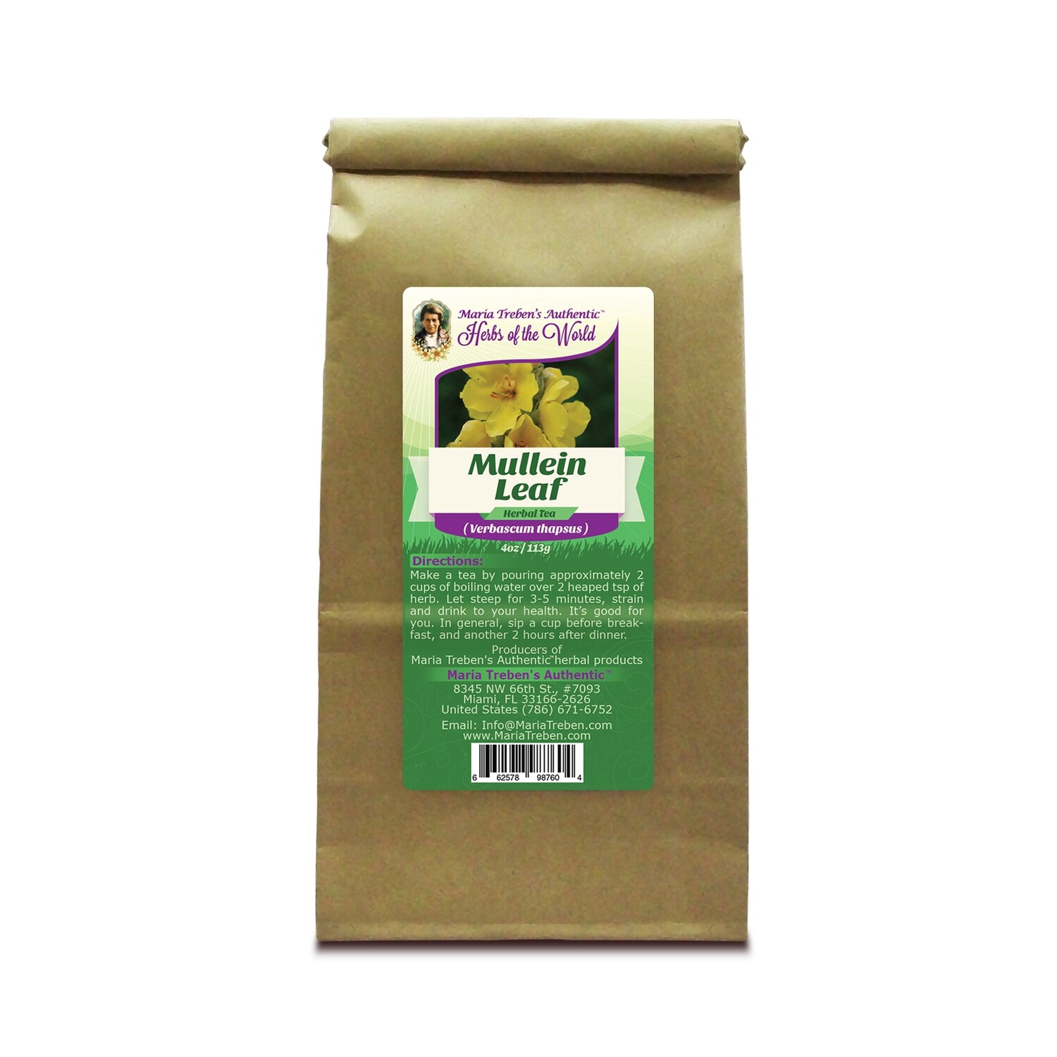 Mullein Leaf (Verbascum Thapsus) 4oz/113g Herbal Tea - Maria Treben's Authentic™ Herbs of the World