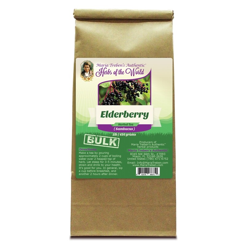 Elderberry (Sambucus nigra) 1lb/454g BULK Herbal Tea - Maria Treben's Authentic™ Herbs of the World