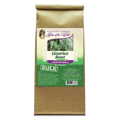 Licorice Root (Glycyrrhiza glabra) 1lb/454g BULK Herbal Tea - Maria Treben's Authentic™ Herbs of the World 755702526142