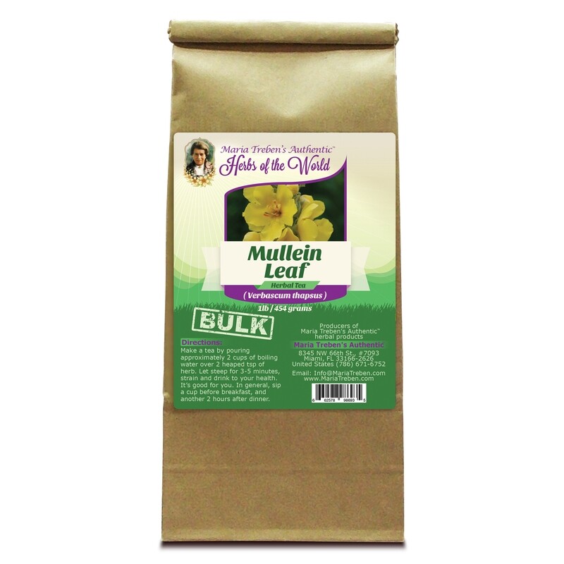 Mullein Leaf (Verbascum Thapsus) 1lb/454g BULK Herbal Tea - Maria Treben's Authentic™ Herbs of the World