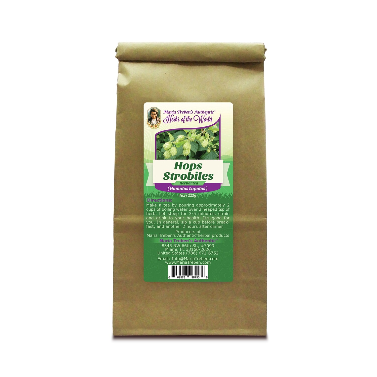 Hops Strobiles (Humulus Lupulus) 4oz/113g Herbal Tea - Maria Treben's Authentic™ Herbs of the World