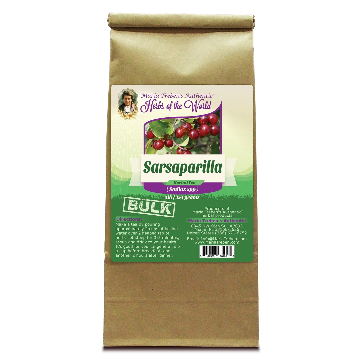 Sarsaparilla Root (Smilax Specie) 4oz/113g Herbal Tea - Maria Treben's Authentic™ Herbs of the World