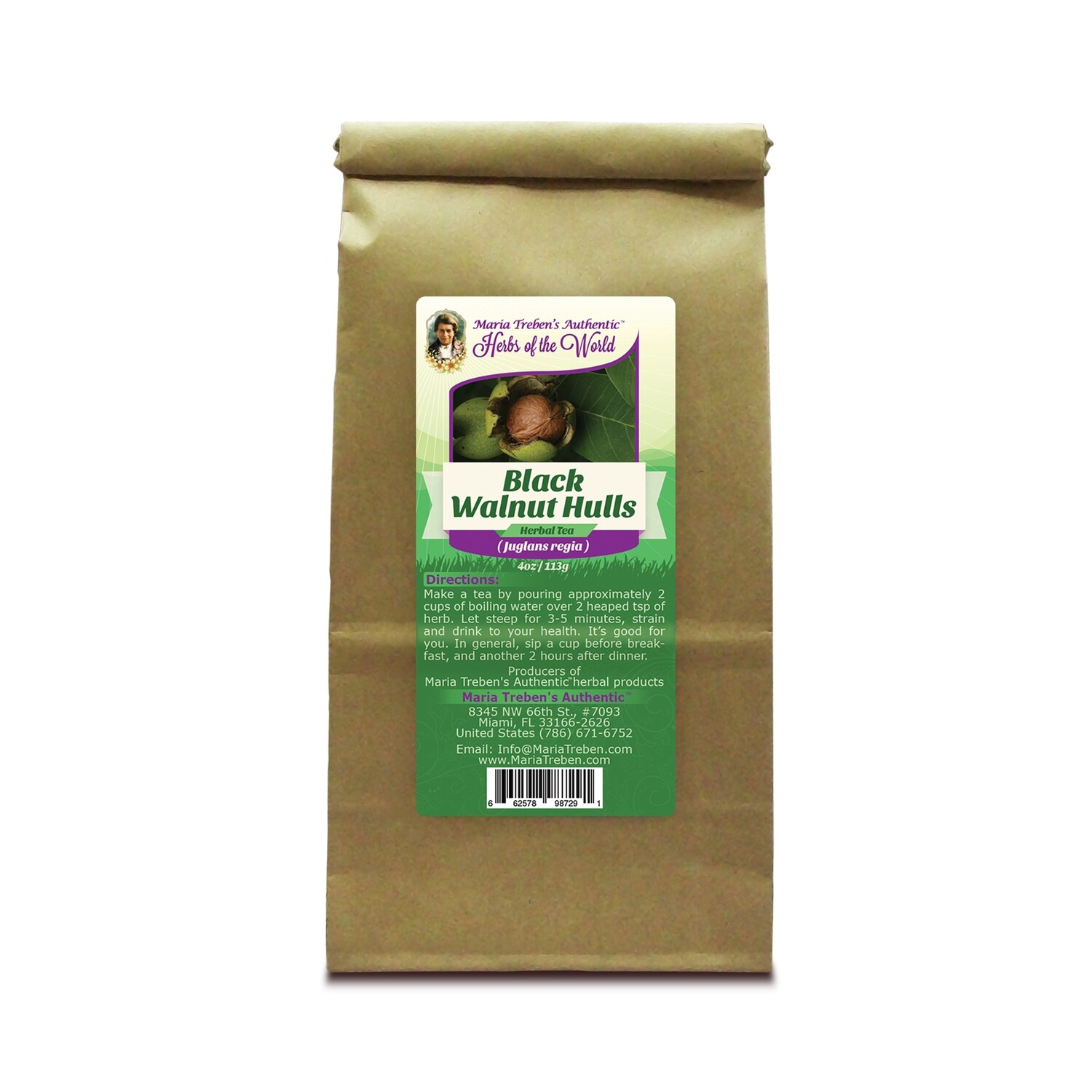 Black Walnut Hulls - Green stage (Juglans nigra) 4oz/113g Herbal Tea - Maria Treben's Authentic™ Herbs of the World Black Walnut Hulls - Green stage (Juglans nigra) 4oz/113g Herbal Tea - Maria Treben's Authentic™ Herbs of the World