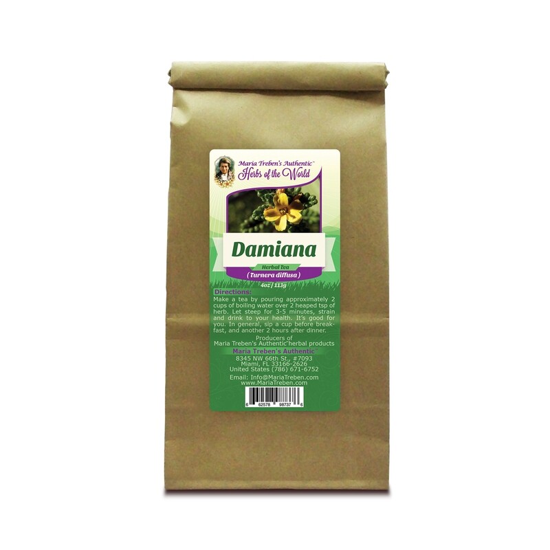 Damiana Herb (Turnera diffusa) 4oz/113g Herbal Tea - Maria Treben's Authentic™ Herbs of the World
