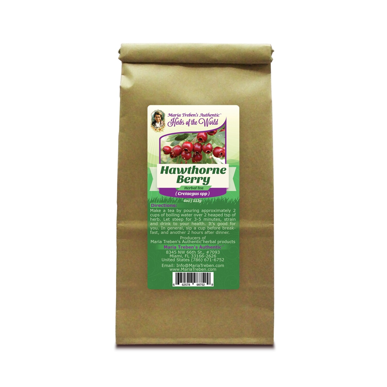 Hawthorne Berry (Cretaegus Oxycanthus) 4oz/113g Herbal Tea - Maria Treben's Authentic™ Herbs of the World Hawthorne Berry (Cretaegus Oxycanthus) 4oz/113g Herbal Tea - Maria Treben's Authentic™ Herbs of the World