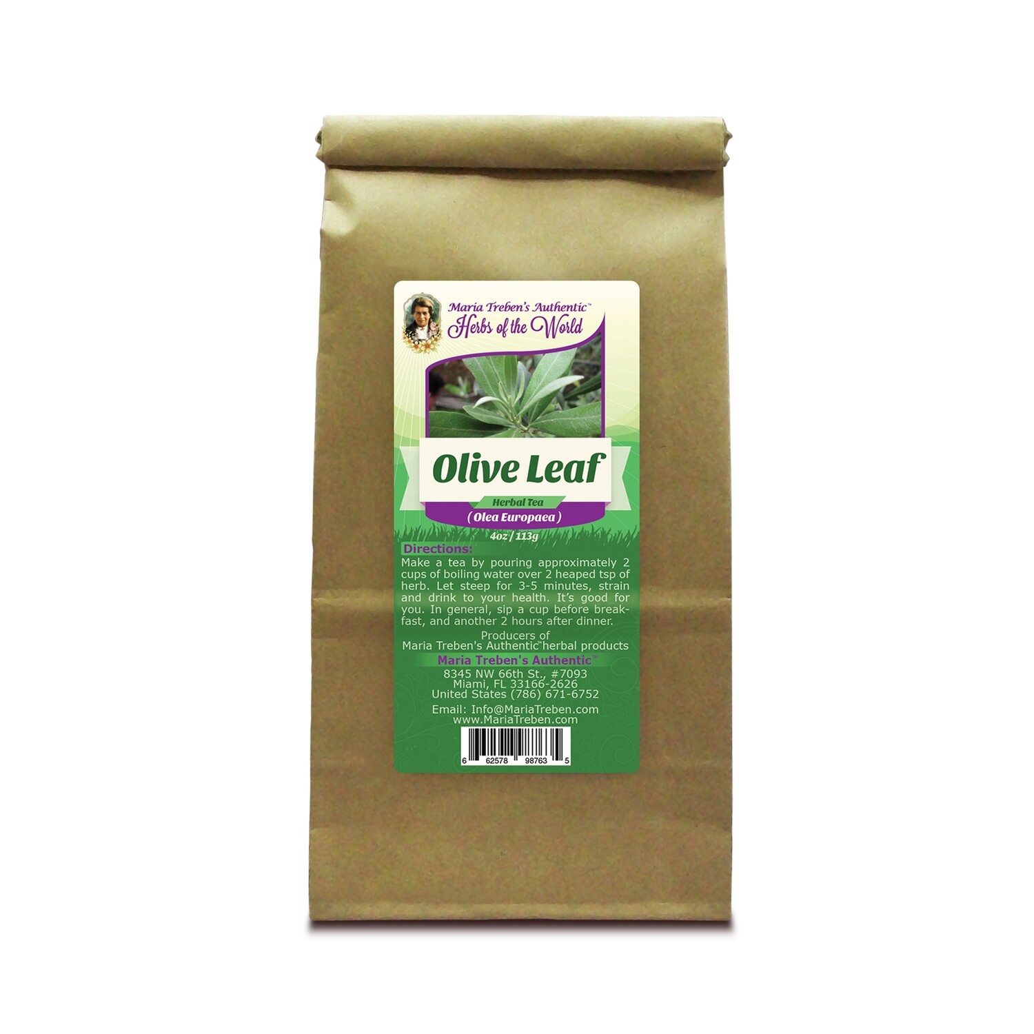 Olive Leaf (Olea Europaea) 4oz/113g Herbal Tea - Maria Treben's Authentic™ Herbs of the World