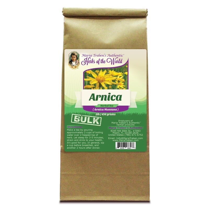 Arnica Flower (Arnica Montana)  1 lb/454g BULK Herbal Tea - Maria Treben's Authentic™ Herbs of the World