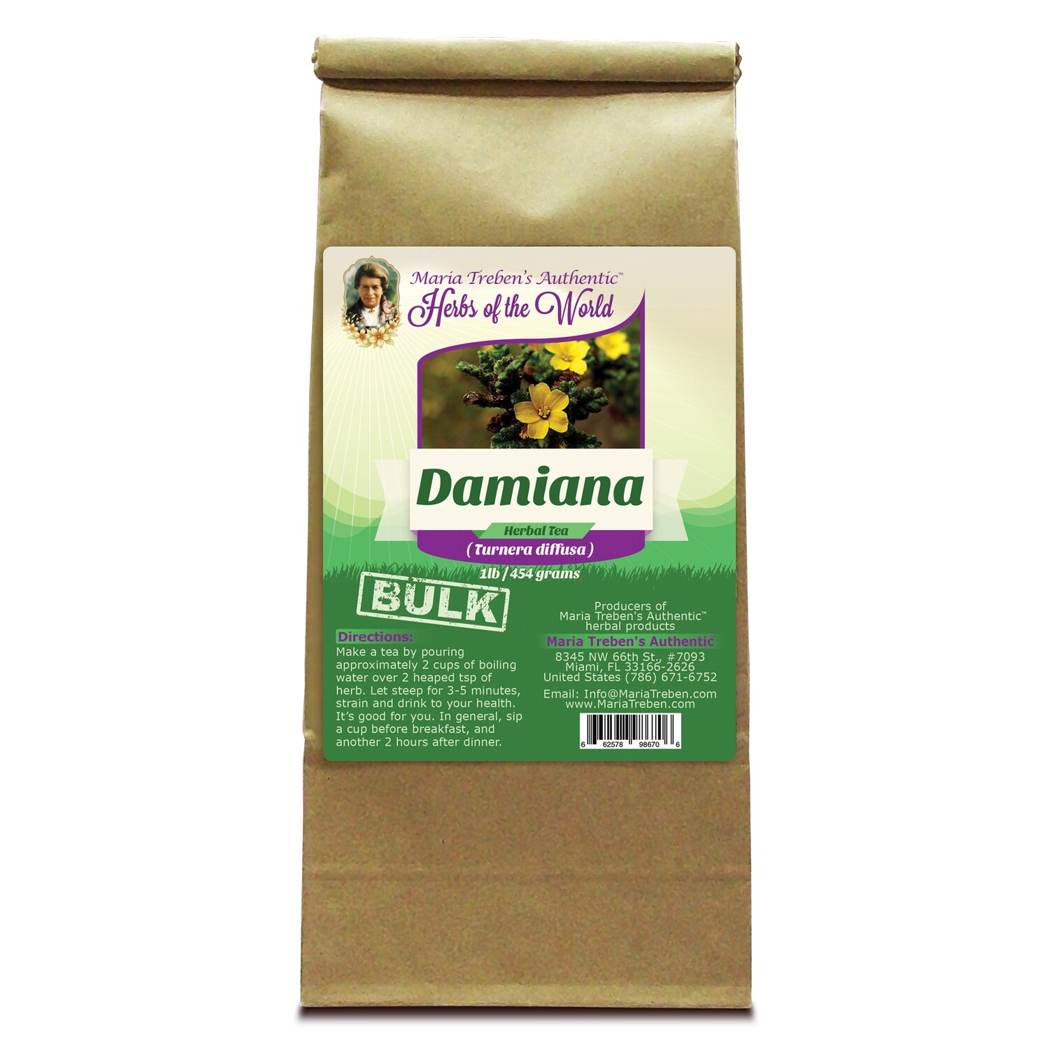 Damiana Herb (Turnera diffusa) 1lb/454g BULK Herbal Tea - Maria Treben's Authentic™ Herbs of the World Damiana Herb (Turnera diffusa) 1lb/454g BULK Herbal Tea - Maria Treben's Authentic™ Herbs of the World