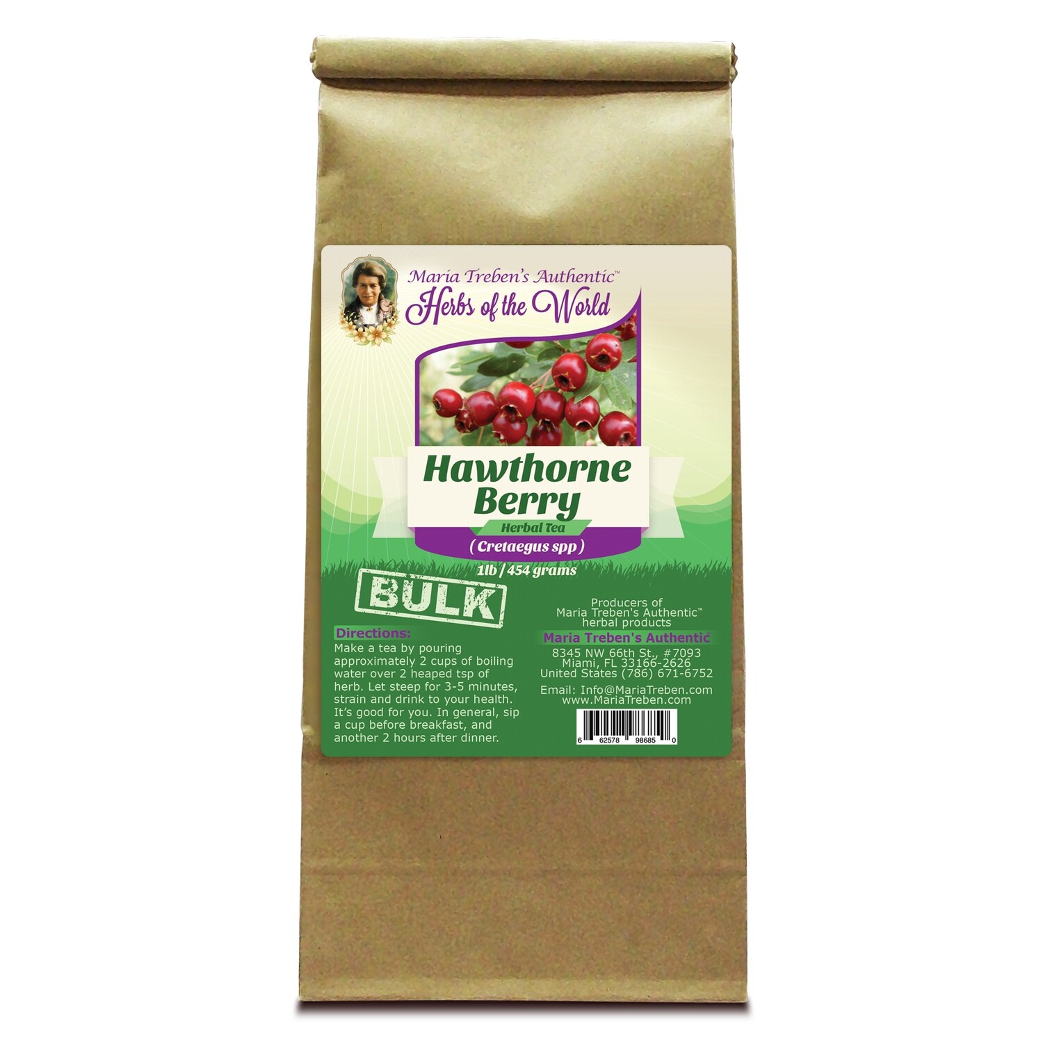 Hawthorne Berry (Cretaegus Oxycanthus) 1lb/454g BULK Herbal Tea - Maria Treben's Authentic™ Herbs of the World Hawthorne Berry (Cretaegus Oxycanthus) 1lb/454g BULK Herbal Tea - Maria Treben's Authentic™ Herbs of the World