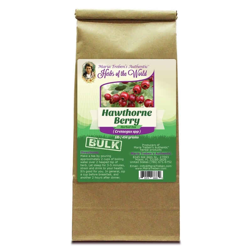Hawthorne Berry (Cretaegus Oxycanthus) 1lb/454g BULK Herbal Tea - Maria Treben's Authentic™ Herbs of the World