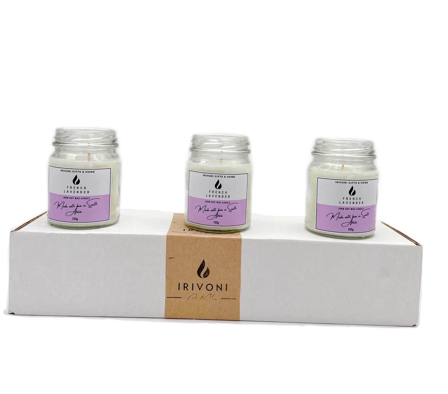 Soy Candle - French Lavender Set (3 x 100g)